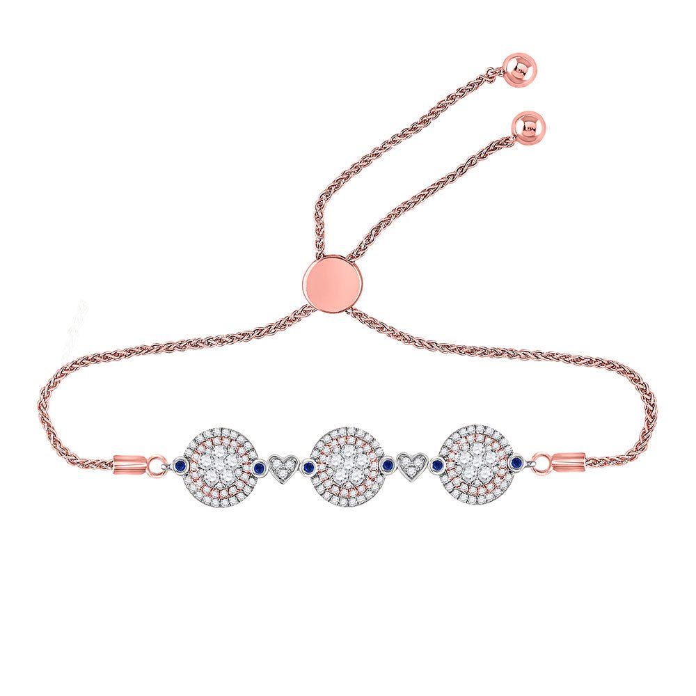Bracelets | 10kt Two-tone Gold Womens Round Diamond Bolo Bracelet 1 Cttw | Splendid Jewellery GND