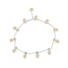 Load image into Gallery viewer, 10kt Two-tone Gold Diamond Butterfly Bracelet - 3/4 Cttw: A Delicate Flutter of Sparkle - Alternate view 1 from Splendid Jewellery