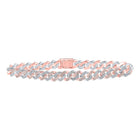 Radiant Diamond Cuban Link Bracelet in Two-tone Gold - 3-1/4 Carat Total Weight - Alternate view 1 from Splendid Jewellery