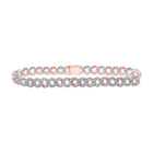 10kt Two-tone Gold Diamond Curb Link Bracelet - 3-1/5 Carat Total Weight - Alternate view 1 from Splendid Jewellery