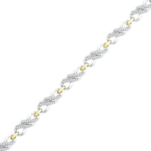 Load image into Gallery viewer, 10kt Two-tone Gold Women&#39;s Round Diamond Infinity Bracelet 1/2 Cttw | Eternal Elegance - Alternate view 1 from Splendid Jewellery