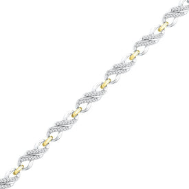 10kt Two-tone Gold Women's Round Diamond Infinity Bracelet 1/2 Cttw | Eternal Elegance - Alternate view 1 from Splendid Jewellery