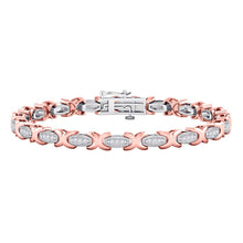 Load image into Gallery viewer, 10kt Dual-Tone Gold Women&#39;s Round Diamond Link Bracelet - 1/2 Cttw | Exquisite Jewelry - Alternate view 1 from Splendid Jewellery