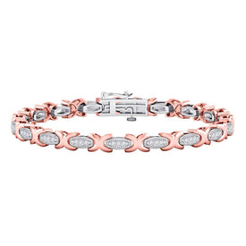 10kt Dual-Tone Gold Women's Round Diamond Link Bracelet - 1/2 Cttw | Exquisite Jewelry - Alternate view 1 from Splendid Jewellery