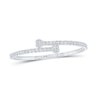 10kt White Gold Baguette Diamond Heart Cuff Bracelet - 1-1/2 Cttw - Alternate view 1 from Splendid Jewellery