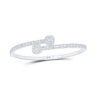 Sparkling Baguette Diamond Cuff Bangle Bracelet in 10kt White Gold - 1-5/8 Cttw - Alternate view 1 from Splendid Jewellery