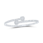 Sparkling Baguette Diamond Square Cuff Bangle Bracelet in 10kt White Gold - 2-5/8 Cttw - Alternate view 1 from Splendid Jewellery