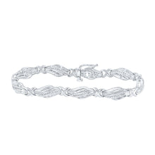 Load image into Gallery viewer, 10kt White Gold Baguette and Round Diamond Fashion Bracelet - 1 Cttw - Alternate view 1 from Splendid Jewellery