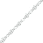 10kt White Gold Baguette and Round Diamond Fashion Bracelet - 1 Cttw - Alternate view 2 from Splendid Jewellery