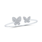 10kt White Gold Diamond Butterfly Bangle Bracelet - Exquisite Flutter Top view from the 10Kt White Gold Womens Round Diamond Butterfly Bangle Bracelet 3 4 Cttwpin232430 collection by Splendid Jewellery