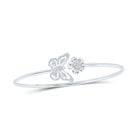 10kt White Gold Diamond Butterfly Flower Bangle Bracelet - Exquisite Elegance Top view from the 10Kt White Gold Womens Round Diamond Butterfly Flower Bangle Bracelet 1 4 Cttwpin230729 collection by Splendid Jewellery