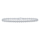 10kt White Gold Diamond Cluster Link Fashion Bracelet - Stunning Brilliance Top view from the 10Kt White Gold Womens Round Diamond Cluster Link Fashion Bracelet 3 1 5 Cttwpin214907 collection by Splendid Jewellery