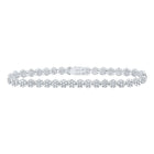 Sparkling Diamond Cluster Link Fashion Bracelet in 10kt White Gold - 4-3/8 Cttw Top view from the 10Kt White Gold Womens Round Diamond Cluster Link Fashion Bracelet 4 3 8 Cttwpin214900 collection by Splendid Jewellery