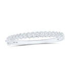 10kt White Gold Diamond Cuban Link Cuff Bangle Bracelet - Exquisite Brilliance Top view from the 10Kt White Gold Womens Round Diamond Cuban Link Cuff Bangle Bracelet 1 5 8 Cttwpin216376 collection by Splendid Jewellery