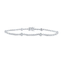 Load image into Gallery viewer, Sparkling White Gold Diamond Fashion Bracelet - 1-3/8 Cttw Top view from the 10Kt White Gold Womens Round Diamond Fashion Bracelet 1 3 8 Cttwpin232779 collection by Splendid Jewellery