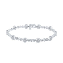 Load image into Gallery viewer, 10kt White Gold Sparkling Diamond Fashion Bracelet - 1 Cttw | Splendid Jewellery Top view from the 10Kt White Gold Womens Round Diamond Fashion Bracelet 1 Cttwpin286683 collection by Splendid Jewellery