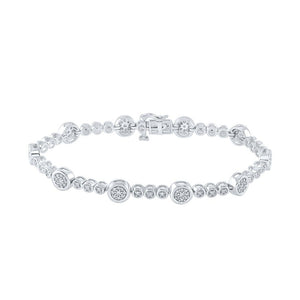 Bracelets | 10kt White Gold Womens Round Diamond Fashion Bracelet 1 Cttw | Splendid Jewellery GND