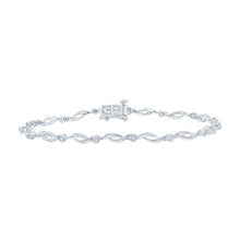 Load image into Gallery viewer, Bracelets |  10kt White Gold Womens Round Diamond Fashion Bracelet 1/4 Cttw |  Splendid Jewellery Top view from the 10Kt White Gold Womens Round Diamond Fashion Bracelet 1 4 Cttwpin226823 collection by Splendid Jewellery