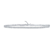 Load image into Gallery viewer, Sparkling Diamond Elegance: 10kt White Gold Women&#39;s Round Diamond Fashion Bracelet Top view from the 10Kt White Gold Womens Round Diamond Fashion Bracelet 2 1 2 Cttwpin212932 collection by Splendid Jewellery