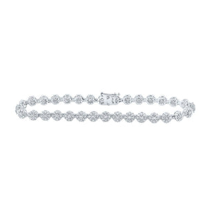 Bracelets | 10kt White Gold Womens Round Diamond Fashion Bracelet 2-7/8 Cttw | Splendid Jewellery GND