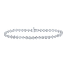 Load image into Gallery viewer, Dazzling Diamond Delight White Gold Fashion Bracelet - 2 Carat Total Weight Top view from the 10Kt White Gold Womens Round Diamond Fashion Bracelet 2 Cttwpin286639 collection by Splendid Jewellery