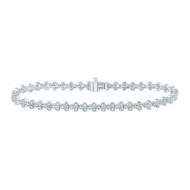 Dazzling Diamond Delight White Gold Fashion Bracelet - 2 Carat Total Weight Top view from the 10Kt White Gold Womens Round Diamond Fashion Bracelet 2 Cttwpin286639 collection by Splendid Jewellery