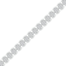 Sparkling Elegance: 10kt White Gold Round Diamond Fashion Bracelet - 2 Cttw Side view from the 10Kt White Gold Womens Round Diamond Fashion Bracelet 2 Cttwpin286632 collection by Splendid Jewellery