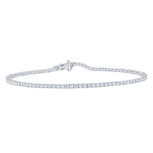 Load image into Gallery viewer, Splendid Jewellery 10kt White Gold Round Diamond Fashion Bracelet - 2 Carat Total Weight Top view from the 10Kt White Gold Womens Round Diamond Fashion Bracelet 2 Cttwpin212936 collection by Splendid Jewellery