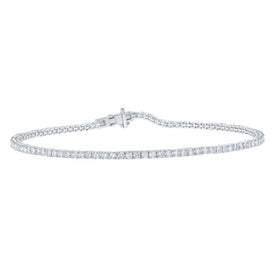 Splendid Jewellery 10kt White Gold Round Diamond Fashion Bracelet - 2 Carat Total Weight Top view from the 10Kt White Gold Womens Round Diamond Fashion Bracelet 2 Cttwpin212936 collection by Splendid Jewellery