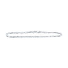 Load image into Gallery viewer, Dazzling Diamond Delight White Gold Fashion Bracelet - 2 Carat Total Weight Top view from the 10Kt White Gold Womens Round Diamond Fashion Bracelet 2 Cttwpin230096 collection by Splendid Jewellery