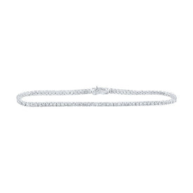 Dazzling Diamond Delight White Gold Fashion Bracelet - 2 Carat Total Weight Top view from the 10Kt White Gold Womens Round Diamond Fashion Bracelet 2 Cttwpin230096 collection by Splendid Jewellery