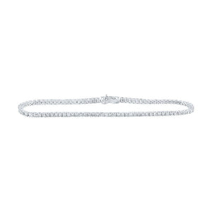 Bracelets | 10kt White Gold Womens Round Diamond Fashion Bracelet 2 Cttw | Splendid Jewellery GND