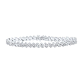 Dazzling 10kt White Gold Round Diamond Fashion Bracelet - 3-1/3 Cttw Top view from the 10Kt White Gold Womens Round Diamond Fashion Bracelet 3 1 3 Cttwpin219170 collection by Splendid Jewellery