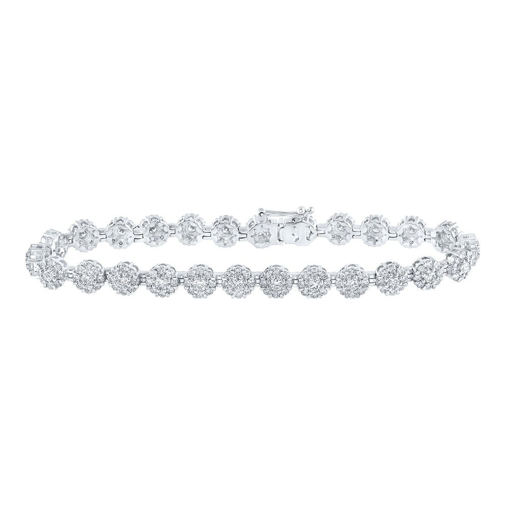 Bracelets | 10kt White Gold Womens Round Diamond Fashion Bracelet 4-3/4 Cttw | Splendid Jewellery GND