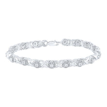 Load image into Gallery viewer, Dazzling Diamond Elegance - 10kt White Gold Womens Round Diamond Fashion Bracelet Top view from the 10Kt White Gold Womens Round Diamond Fashion Bracelet 5 8 Cttwpin63240 collection by Splendid Jewellery