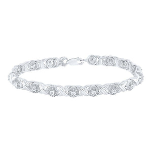 Bracelets | 10kt White Gold Womens Round Diamond Fashion Bracelet 5/8 Cttw | Splendid Jewellery GND