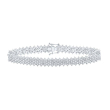 Load image into Gallery viewer, Sparkling 10kt White Gold Women&#39;s Round Diamond Fashion Bracelet - 7 Cttw Top view from the 10Kt White Gold Womens Round Diamond Fashion Bracelet 7 Cttwpin212933 collection by Splendid Jewellery