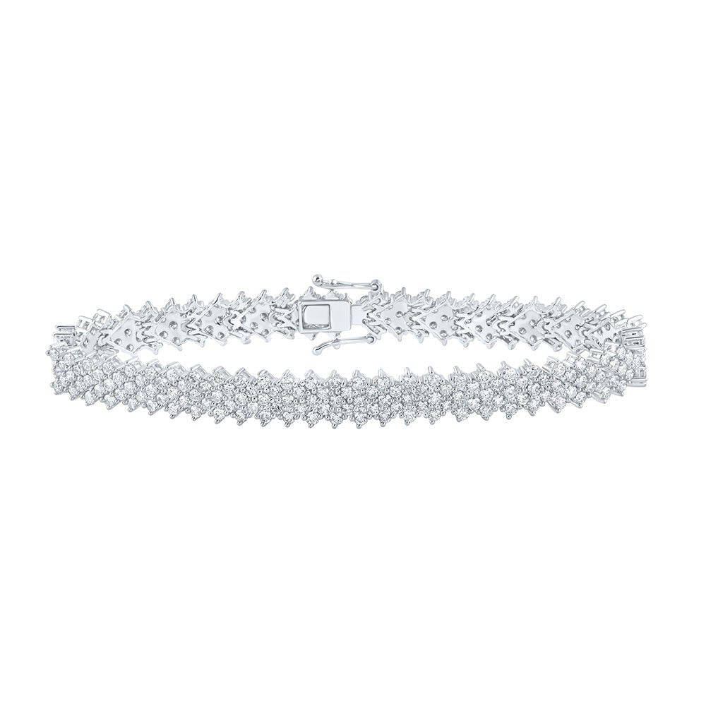 Bracelets | 10kt White Gold Womens Round Diamond Fashion Bracelet 7 Cttw | Splendid Jewellery GND