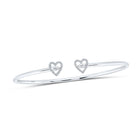 10kt White Gold Heart Bracelet with Round Diamond Accent - 1/10 Cttw Top view from the 10Kt White Gold Womens Round Diamond Heart Bracelet 1 10 Cttwpin230723 collection by Splendid Jewellery