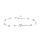 10kt White Gold Heart Diamond Bracelet - Stunning Elegance Top view from the 10Kt White Gold Womens Round Diamond Heart Bracelet 1 2 Cttwpin219539 collection by Splendid Jewellery