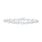 10kt White Gold Heart Diamond Bracelet - 1/4 Carat Total Weight - Splendid Jewellery Top view from the 10Kt White Gold Womens Round Diamond Heart Bracelet 1 4 Cttwpin230440 collection by Splendid Jewellery