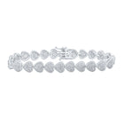 Sparkling Heart Diamond Bracelet in 10kt White Gold - 2-5/8 Cttw Top view from the 10Kt White Gold Womens Round Diamond Heart Bracelet 2 5 8 Cttwpin216445 collection by Splendid Jewellery