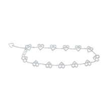 Load image into Gallery viewer, 10kt White Gold Heart Diamond Bracelet - 3/4 Ct.t.w. Top view from the 10Kt White Gold Womens Round Diamond Heart Bracelet 3 4 Cttwpin219597 collection by Splendid Jewellery