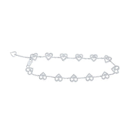 10kt White Gold Heart Diamond Bracelet - 3/4 Ct.t.w. Top view from the 10Kt White Gold Womens Round Diamond Heart Bracelet 3 4 Cttwpin219597 collection by Splendid Jewellery