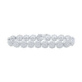 Dazzling 10kt White Gold Diamond Square Link Bracelet - 2-3/8 Cttw Top view from the 10Kt White Gold Womens Round Diamond Square Link Bracelet 2 3 8 Cttwpin230701 collection by Splendid Jewellery