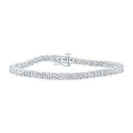 Elegant 10kt White Gold Round Diamond Tennis Bracelet - 1 Cttw Top view from the 10Kt White Gold Womens Round Diamond Tennis Bracelet 1 Cttwpin286035 collection by Splendid Jewellery
