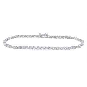 Bracelets | 10kt White Gold Womens Round Diamond Tennis Bracelet 1 Cttw | Splendid Jewellery GND