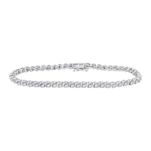 Load image into Gallery viewer, Sparkling Diamond Delight: 10kt White Gold Women&#39;s Round Diamond Tennis Bracelet 2 Cttw Top view from the 10Kt White Gold Womens Round Diamond Tennis Bracelet 2 Cttwpin280318 collection by Splendid Jewellery