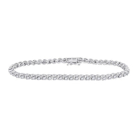 Sparkling Diamond Delight: 10kt White Gold Women's Round Diamond Tennis Bracelet 2 Cttw Top view from the 10Kt White Gold Womens Round Diamond Tennis Bracelet 2 Cttwpin280318 collection by Splendid Jewellery