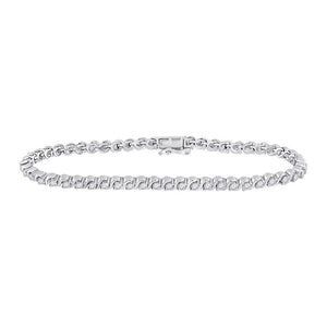 Bracelets | 10kt White Gold Womens Round Diamond Tennis Bracelet 2 Cttw | Splendid Jewellery GND